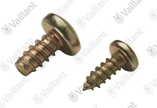 Vaillant Blechschrauben in zwei Größen mit rundem Kopf und gewindetem Schaft. Practical for various mounting applications.